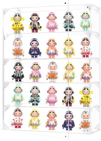 FHMIDIC Vitrine en acrylique transparente à 5 couches pour mini Funko Pop, vitrine murale étanche à la poussière, vitrine alternative en verre pour objets de collection, mini figurines (31,5 x 10,2 x