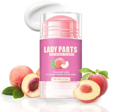 Deodorante stick alla pesca, deodorante per tutto il corpo senza alluminio per donne, crema invisibile antitraspirante e deodorante stick, protezione a lunga durata dal sudore e dagli odori, 40 g