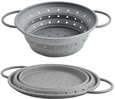 Colino pieghevole in silicone - Cestello scolapiatti multifunzionale per lavello Setaccio da cucina pieghevole | Scolapiatti in silicone rotondo per frutta, verdura, pasta, pasta, insalate, utensili