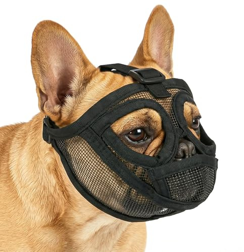 AUAUY Muselière pour Chiens à Museau Court Maille, Bouledogue Francais