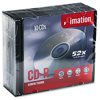 Imation CD-R 52x 10pk Slim Jewel Case – CD-RW vergini (CD-R, 700 MB, 52x, CD box