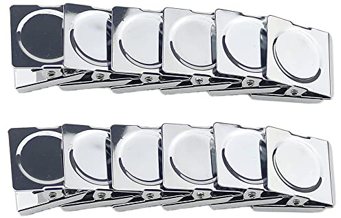 Ogrmar Metal Clip 1.2-12 Pack Refrigerator Whiteboard Wall Magnetic Memo Metal Clip (1.2)