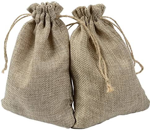 Egurs 10 Piezas 20x30cm Bolsa de Yute con Cordon Bolsas de Regalo Grandes Saco de Yute para joyería, Regalo, Boda, Fiesta, Bricolaje, Manualidades