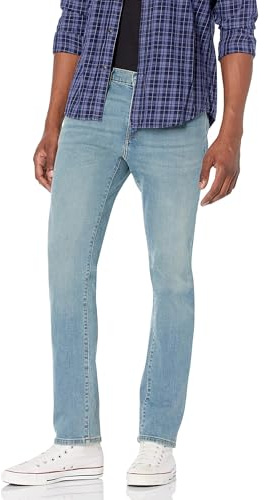 Amazon Essentials Jeans Slim Fit - Colori Fuori Produzione Uomo, Blu Chiaro Vintage, 32W / 28L