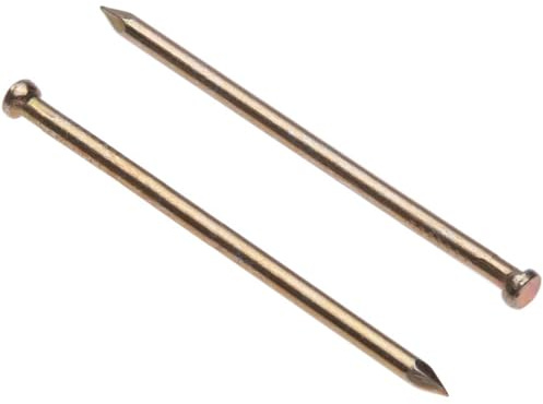 Chiodi Testa Gruppino per Battiscopa (Quantità da 100 pezzi) Zincati Gialli per Appendere Quadri e Lavori di Legno Pavimenti Fai da te Taglie: Lunghezza 60mm Diametro del Chiodo 2.5mm