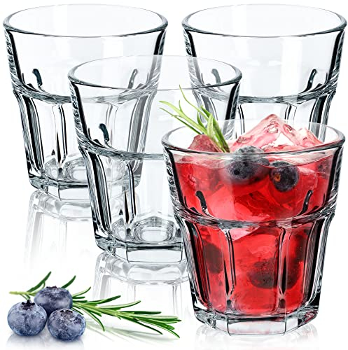 KADAX Lot de 4 verres à long drink en verre neutre/calcium lavables au lave-vaisselle, empilables, à eau, à café, à thé, 230 ml