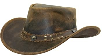 Black Jungle Yukon Lederhut, Westernhut, Australienhut, Cowboyhut (as3, Alpha, l, Tan)