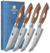 XINZUO Set de 4 Couteaux à Steak, 67 Couches Acier Damas Lot de 4 Couteau de Cuisine, Acier AUS-10 Japonais 13.1cm Couteaux de Table Premium-Poignée en Bois de Noyer Noir-avec Coffret Cadeau Exquis