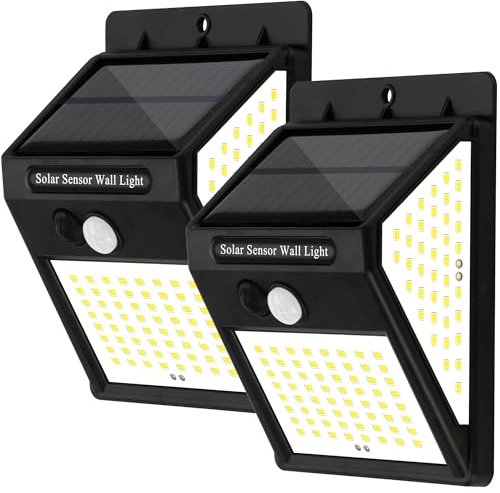 Edidonson Lampe Solaire Exterieur(2 Pack) Lampes Solaires ExtéRieures Avec Capteur De Mouvement, Projecteur Solaire éTanche 144 Led, 3 Modes, Adapté Au Jardin, éClairage Solaire ExtéRieur.