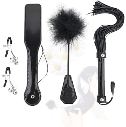 HUNTVE Noir Fouet à plumes Cravache Équipement pour Les Sports D'équitation entraînement Quotidien（4PCS）
