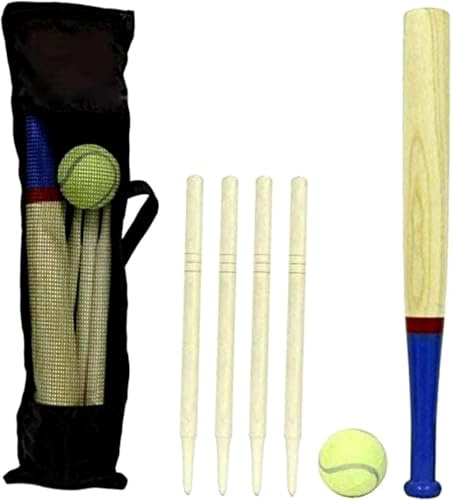 Unibos Cricket Set | In Mesh Carry Bag |available in | size 3, 5 Suitable 2 in 1 Cricket & Rounder Set | for approximate | ages 8-12 years (Only Rounder Games)