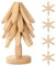 Markcco Dessous de Plats en Bois pour Plats Chauds, 4 Dessous de Plats en Bois + 1 Support rangé comme Un Sapin de Noël, Dessous de Plat en boi de hêtre pour casseroles, poêles, Bols, théières