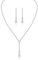 COYUN 3 Pcs Schmuckset Damen Silber Hochzeitsschmuck Braut Strass Kristall Halskette Armband Anhänger Ohrring Set Hochzeit Schmuckset Prom Kostüm Schmuck Set Braut Hochzeit Party