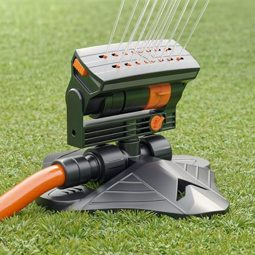 Björn&Schiller Arroseur de pelouse, arroseur oscillant, arroseur carré pour petites et grandes surfaces, système d'irrigation avec filtre, plastique ABS, arrosage de pelouse et arroseur de jardin