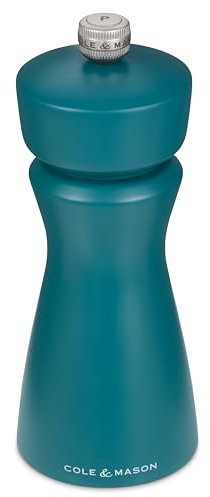 Cole & Mason Kenton Salt and Pepper Mill, Sea Salt, Adjustable Grind, Durable Ceramic Mechanism, Includes 1x Grinder, 15cm