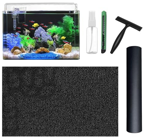 SZSMW Sfondo Acquario - Acquario Sfondo Nero - Adatto per La Maggior Parte delle Dimensioni Dell'Acquario Standard, Basta Strappare L'Adesivo Incluso E Incollarlo Rapidamente