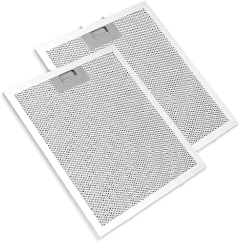 2 Pack Cooker Hood Filter,5-Layer Aluminium Cooker Hood Metal Grease Filter,Metal Mesh Filters Replacement,Universal Kitchen Extractor Fan Filters Compatible with Many Leading Range Hoods