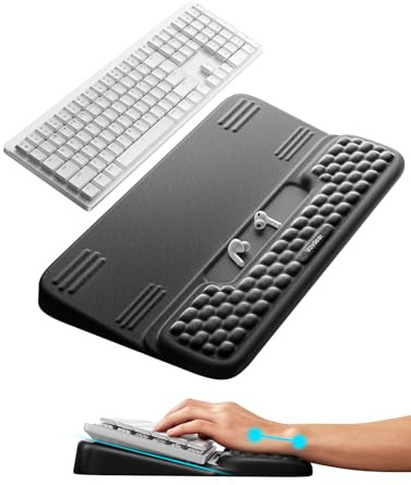 VAYDEER Ergonomic Keyboard Wrist Rest with Stand – 2-in-1 Keyboard Riser & Soft Memory Foam Support Pad, Dual Tilt, Non-Slip Base – Comfortable Wrist Rest for Typing & Gaming – Black