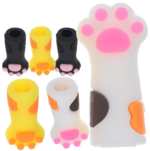 MUSISALY Pinzas para Cutículas 6 Piezas Funda Protectora de Silicona Multicolor Tijeras para Piel Muerta Cubierta para Patas de Gato Kit de Manicura y Pedicura Profesional