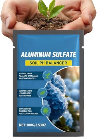 Soil Acidifier - Aluminum Sulfate Soil Acidifier For Turn Hydrangea Blue, 100g Hydrangea Blueing Plant Acidifiers, PH Adjustment Amendments Hydrangeas, For Plants, Pond, Flower Beds