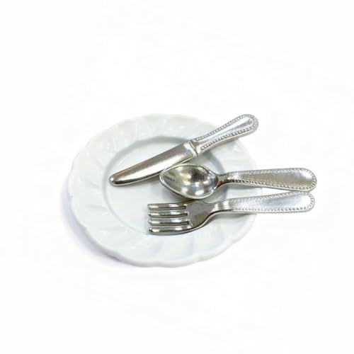 Kaeltsyn Simulation Miniature Cutlery Set with Realistic Detail for Children Creative Play Doll House Scene Arrangement Props Simulation Dishware Model Figure