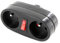 CHACON Biplite 2 x 16 A avec interrupteur, domino électrique