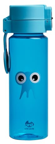 Tinc Tonkin Tribal Character design Flip and Clip lockable leak-proof water bottle with BPA free plastic - Blue Water Bottle - Blue, 500ml