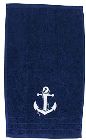 Sea-Club Gästehandtuch Anker blau Handtuch Tuch Baumwolle maritim