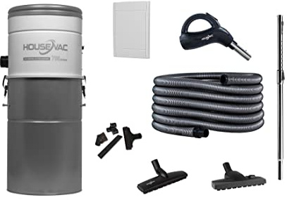 HouseVac HV-700ST-35H - Aspirapolvere centrale con Retraflex 2; sistema di filtraggio ibrido, potente sistema di aspirazione 1700 W; elevata potenza di aspirazione