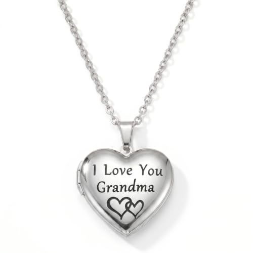 PHOCKSIN Foto hjärta medaljong halsband för bilder söt rolig jul födelsedagspresenter för kvinnor mamma dotter mormor syster mormor minne halsband för evigt i mitt hjärta,
