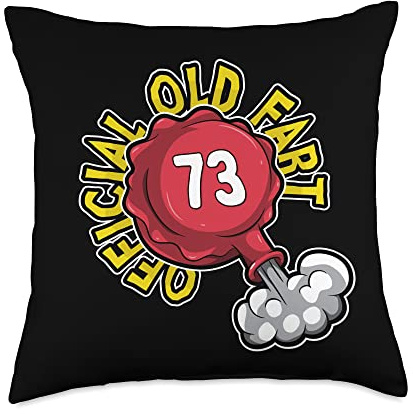 73rd Birthday Official Old Fart Funny Red Whopee Cushion Throw Pillow