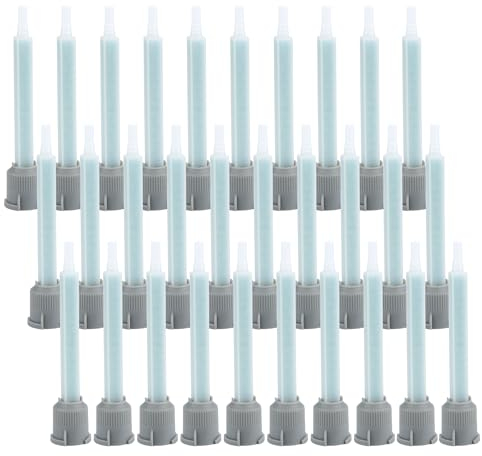30 Stück Statikmischer Mischerdüsen 1:1 Mischdüse Statikmischer Mischerspitzen Kunststoffkleber Statisches Mischrohr Mischertülle Harz Mischspitze