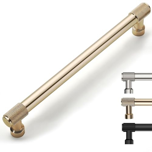 9BUILD Set med 10 gyllene möbelhandtag centrumavstånd 192 mm kökshandtag dörrhandtag kökshandtag för garderober, handledsmöbler, kök, EU0046