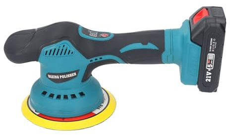 Wakects Lucidatrice Eccentrica, Smerigliatrice e Lucidatrice a Batteria, 2800 a 5500 Giri/min, 6 velocità, Set di Cera Lucidante Portatile Ricaricabile per i Dettagli Dell'auto (Spina