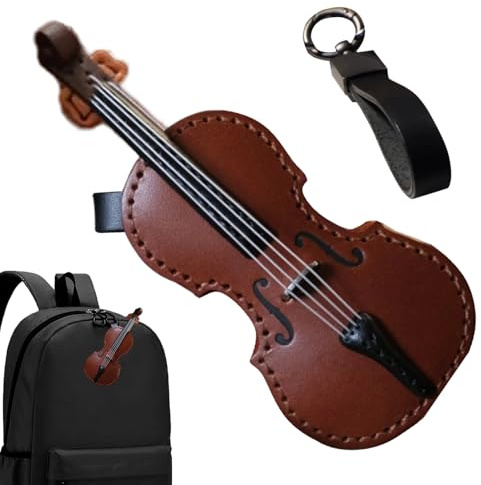 Portachiavi per Violoncello in Pelle Artigianale Vintage - Ciondolo per Borsa Con Ornamento, Strumento Musicale