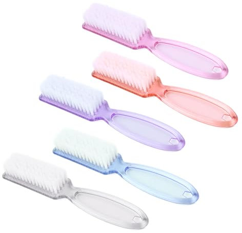 Confezione Da 5 Spazzole Per Unghie Con Manico Lungo, Spazzole Per Unghie Professionali, Spazzole Per Unghie Con Manico, Adatte Per La Pulizia Delle Mani E Delle Unghie Dei Piedi