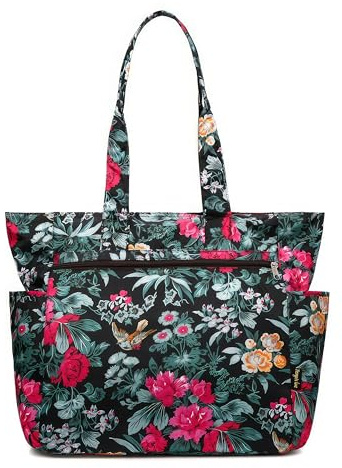Floral Tote Water-resistant Large Shoulder Bag for Shopping School Work College Yoga Travel Beach Daily Use with Multi Pockets