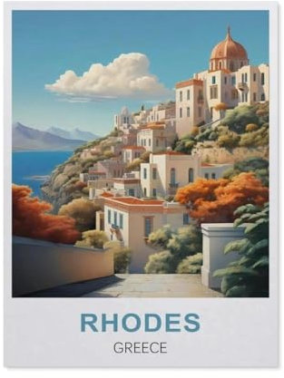 YYHMKBYY，Jigsaw Puzzle 1000 Piece，Rhodes Greece，Classic Puzzle DIY Kit Paper Toy Unique Gift Home Decor（50x70cm）-S100