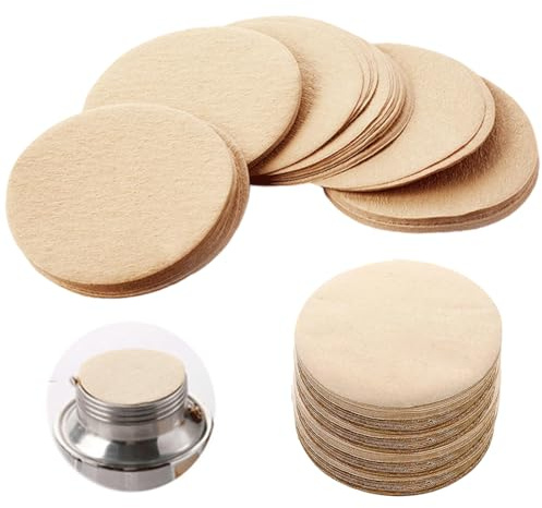 BEPSYOM 300 unidades de filtros de café de papel sin blanquear, filtro natural para cafetera espresso y moka (64 mm redondo)