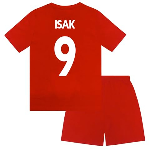 Liverpool FC Boys Isak 9 Sublimation Short Pyjamas Red 12-13 Years