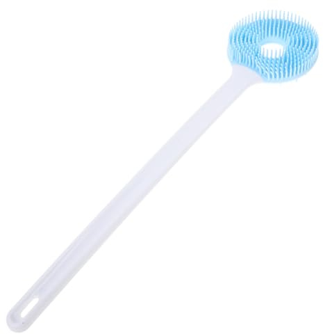 GANAZONO Brosse de Douche Silicone avec Manche Long pour Nettoyage du Corps et Exfoliation Double Usage pour Hommes et Femmes