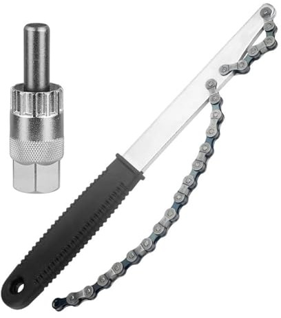 Illkjasfc Herramienta para Quitar Volante De Bicicleta Casetes Llave Bloqueo Látigo Cadena para Reparación Bicicletas Carretera Herramienta Látigo Cadena