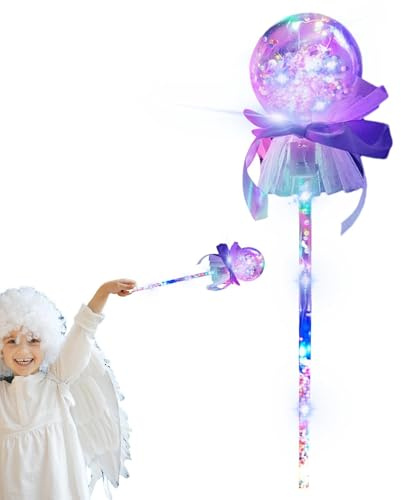 Generico Bacchetta Luminosa - Bacchetta Giocattolo a LED per Bambini | Luminoso per Ragazze, Costume da Principessa, per Feste e Cosplay, Magico