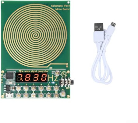 Générateur d'ondes, fréquence réglable de 7,83 Hz, 0,01 Hz-100 000 Hz, appareil portable à onde sinusoïdale pour la relaxation et le soutien de la santé (doré)