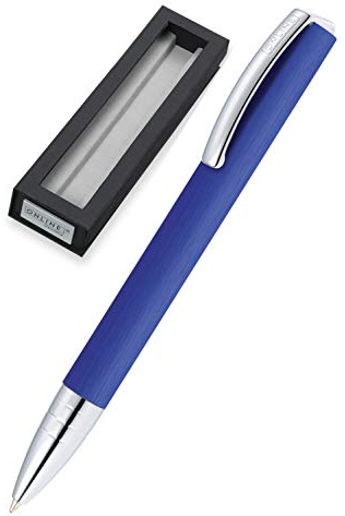 ONLINE Kugelschreiber Vision Blau I Drehkugelschreiber mit Standard Großraummine in Strichstärke medium, Schreibfarbe Schwarz I Eleganter Kuli aus Aluminium in Geschenkbox