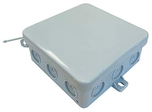 ELTECPLAN 10 Stück VDE Feuchtraum Abzweigdose Abzweigkasten Kabeldose 100 x 100 x 40 mm, Grau, Polyethylen (PE), IP54, Wasserdicht, Mit vormontiertem Deckel
