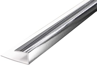 NRG 2.7m 5mm U End Cap Trim Silver for Bathroom Wall Panel Cladding Silver