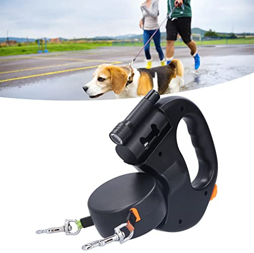 HEEPDD Guinzaglio Retrattile per Cani Estensibile 1 Traino 2 Guinzaglio Doppio Automatico per Cani con Cinturino Riflettente Guinzaglio Telescopico per Cuccioli Che Camminano Correndo