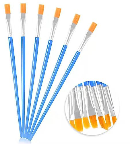 Pinsel Set,10 PCS Nylon Flache Pinsel Kleine Künstlerpinsel Detailpinsel Art Pinsel mit Kunststoffgriff Blaues Breite Flache Pinsel Malpinsel für Anfänger Künstler Gemälde Liebhaber