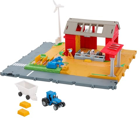MATCHBOX Action Drivers Farm Adventure - Spielset mit aktivierbaren Funktionen und Geräuschen, Traktor, abnehmbare Figuren und Zubehör, für Kinder ab 3 Jahren, HRY42